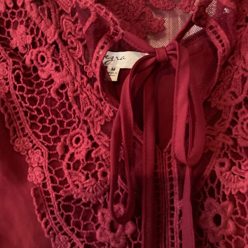 Modcloth Red Lace Blouse - Picture 3 of 5